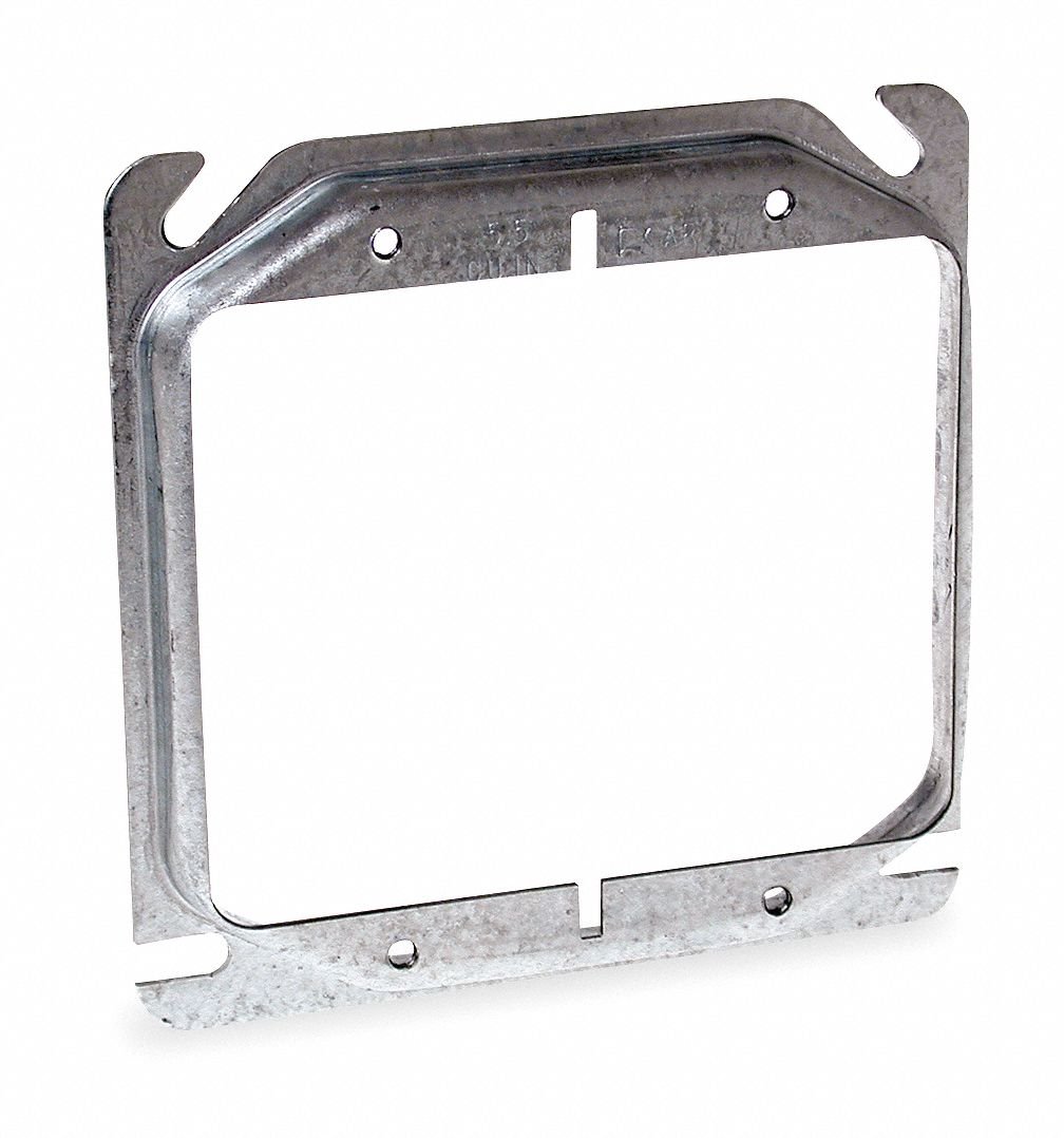 4" Square 2 Gang Device Ring 1/2" Raised