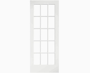1-3/8 FRENCH 15 LITE PRIMED DOOR